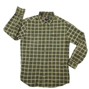 Chaps Ralph Lauren Vintage Men&#39;s Brown Plaid Button Up Shirt Size Large