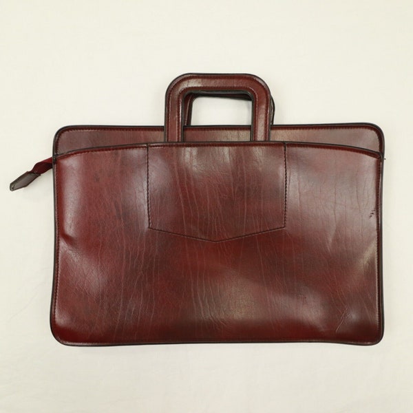 Vintage Pegasus Leather Legal Portfolio Attache USA Briefcase Cognac Burgandy