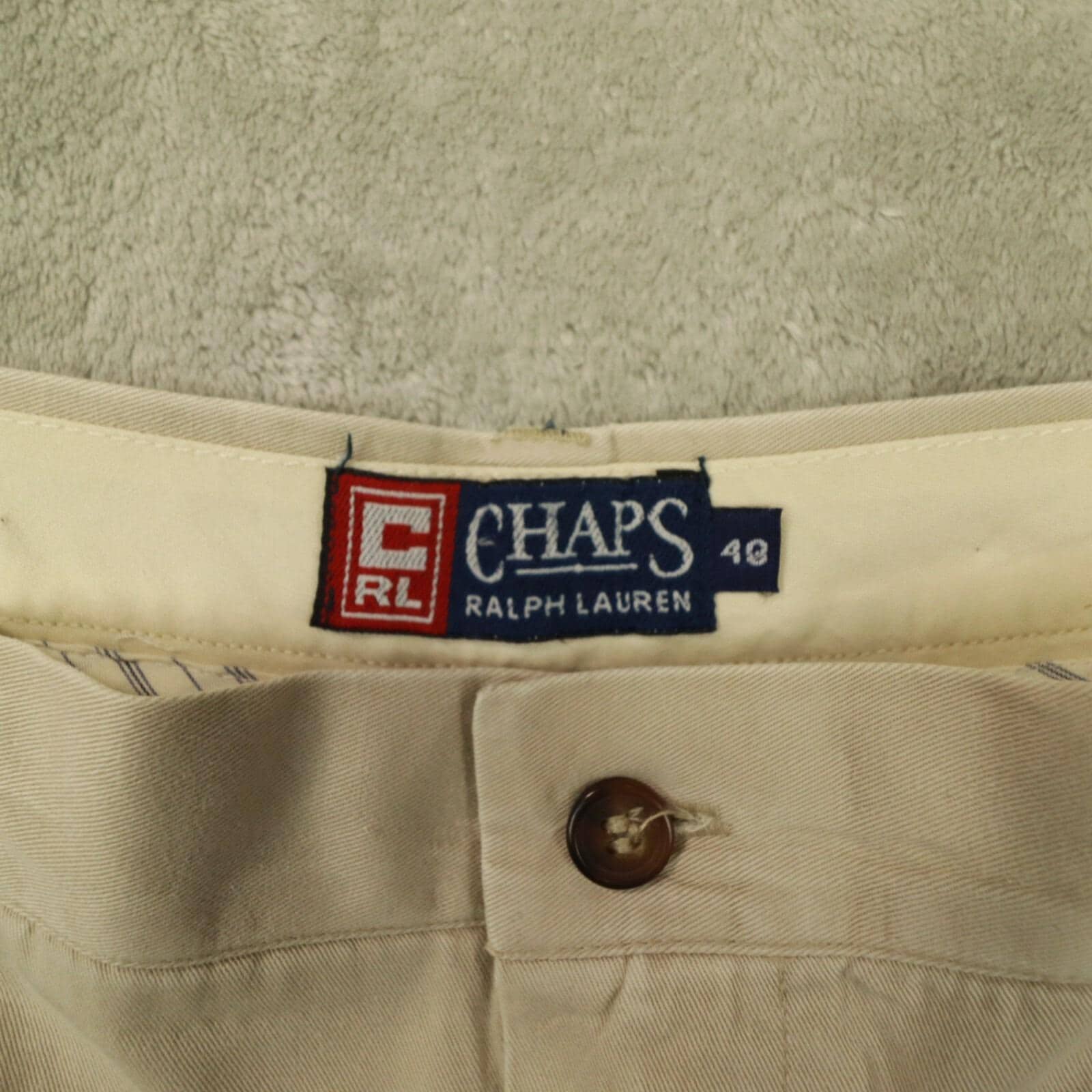 Chaps Ralph Lauren Vintage Men's Khaki Pleat Front Shorts Size 40
