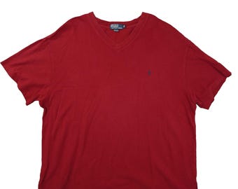 Polo Ralph Lauren Vintage Camicia a maniche corte con scollo a V da uomo, taglia 3XB