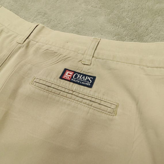 Chaps Ralph Lauren Vintage Men's Khaki Pleat Front Shorts Size 40