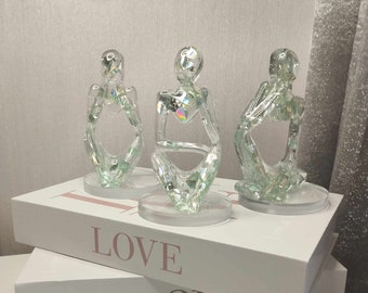 Set of 3 crystal effect resin thinkers