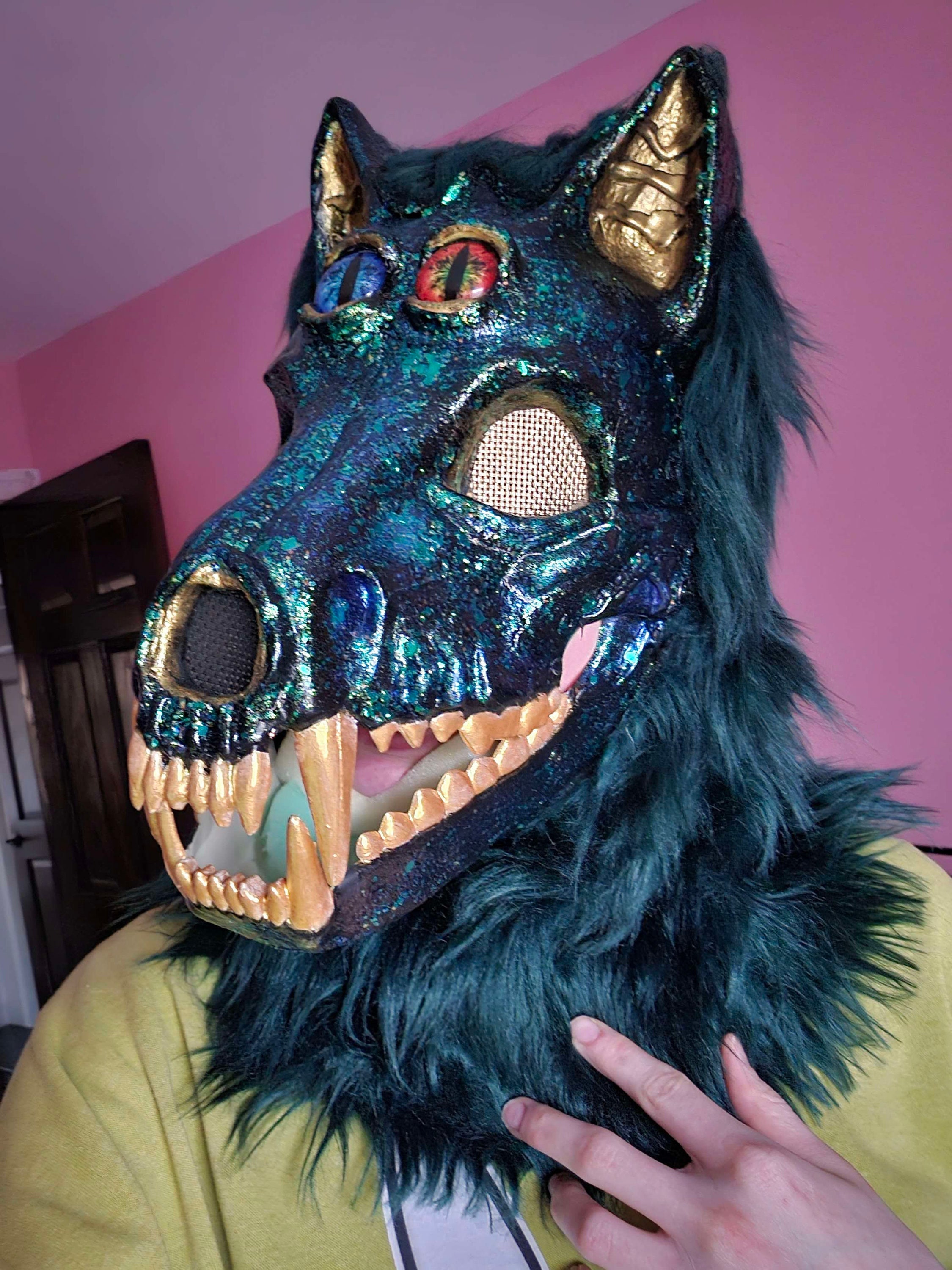 Furry Mask Fursuit Moving Jaw Skull Mask Raptor Mask Skulldog Mask - Etsy