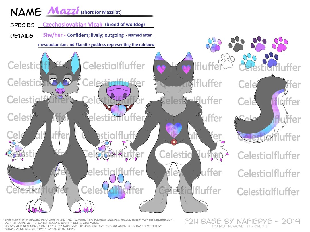 Furry Wolf Dog Adopt Reference Sheet WITH TAIL | Fursuit | Furry ...