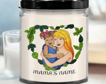 Mom's Candle with Custom Name, Gift for Mama, Mom's Birthday Gift, Mother's Day Gift, Colorful Mama Daughter Theme Candle