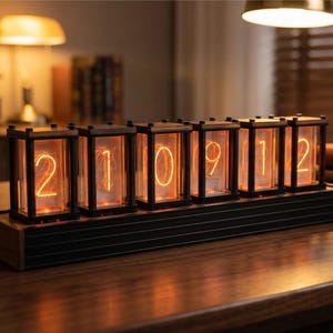 Kit faça você mesmo para relógio de tubo Nixie RGB: relógio de mesa digital vintage