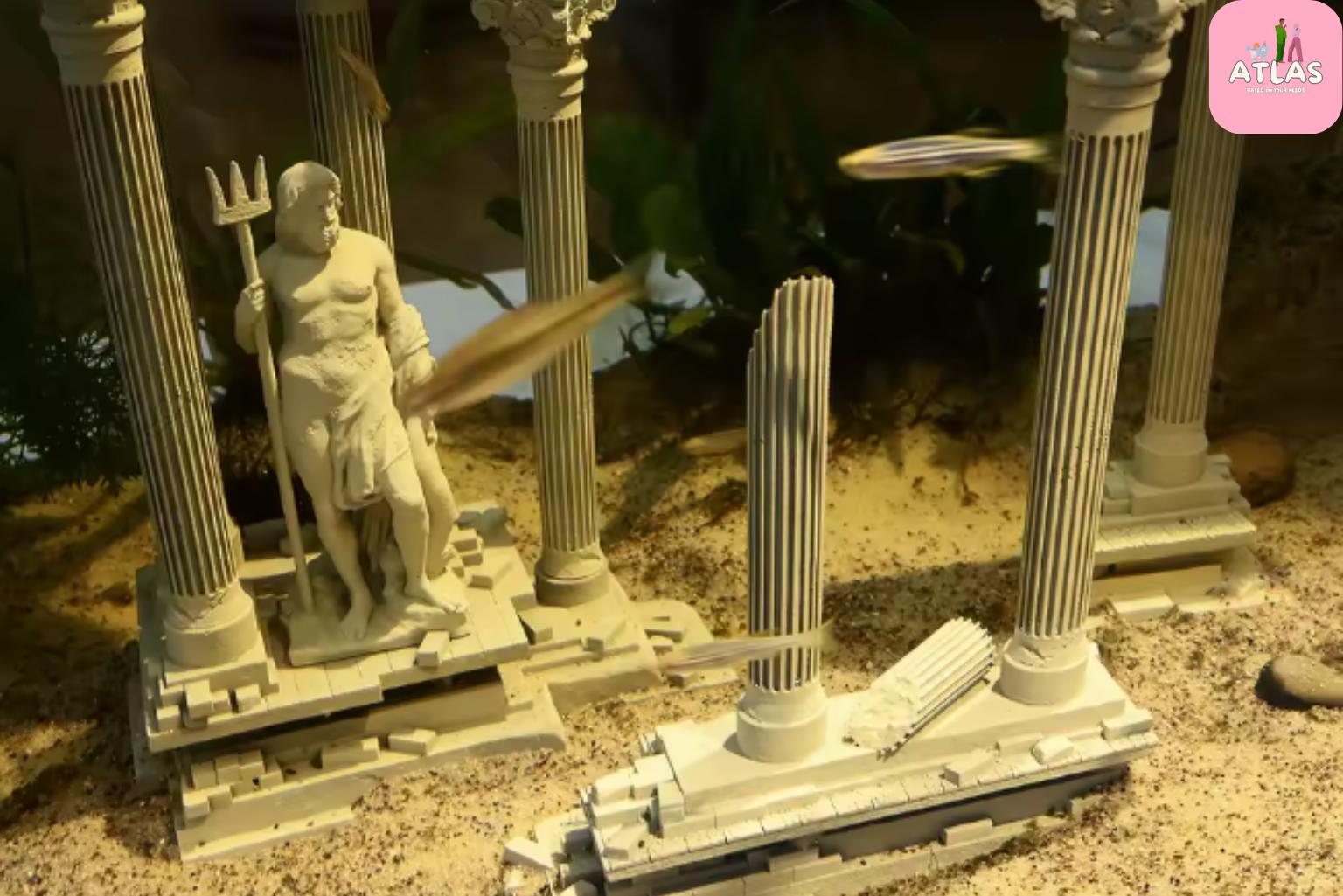 Enakshi Fake Resin Roman Stone Pillar Column Aquarium Fish Tank Ornament Deco Black |Pet