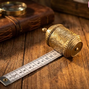 Handmade Brass Tape Measure: Vintage Industrial Artisan Tool (1.5m/60in)