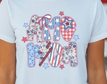 Patriotic Shirt, 4th of July Shirt, Independence Day Tee, Red White Blue Tee, Floral America Shirt, Republican Tee, USA 1776 Tee