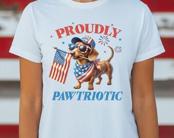 Patriotic Dog Shirt, Dog Lover Shirt, July 4th Shirt, Independence Day, Gifts for Dog Owners, Dachshund Shirt, Patriotic Doxie, Dachshund