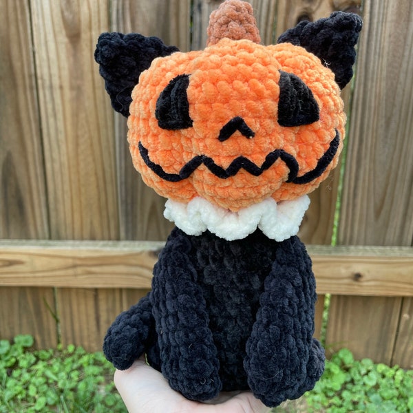 Patrón de crochet de gato calabaza