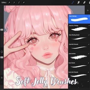 Soft Jelly Brushes - Procreate - Jelly Art Brushes, Soft Brushes, Anime Procreate, Cute Kawaii Brushes