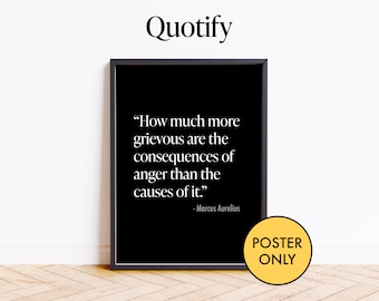 Marcus Aurelius Stoic Quote Poster | Premium Matte Print | Stoicism Wall Art Gift | Version 3 Minimalist Dark Theme