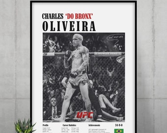 Poster di Charles Oliveira, Poster UFC, Idee per poster, Poster brasiliano, Poster di combattente, Motivazione dell'atleta, Decorazione da parete