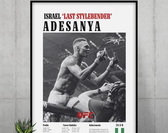 Israel Adesanya, Poster, UFC Poster, Poster Ideas, Fighter Poster, Athlete Motivation, Wall Decor