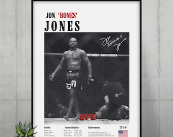 Jon Jones, Cartel, Cartel de UFC, Ideas de carteles, Cartel de luchador, Motivación de atletas, Decoración de pared