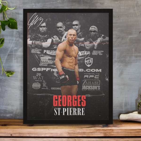 Cartel de Georges St-Pierre, Cartel de UFC, Ideas de carteles, Cartel de GSP, Cartel de luchador, Motivación de atletas, Decoración de pared