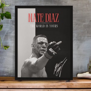 Nate Diaz, Poster, UFC Poster, Poster Ideas, Fighter Poster, Athlete Motivation, Wall Decor zdjęcie 1