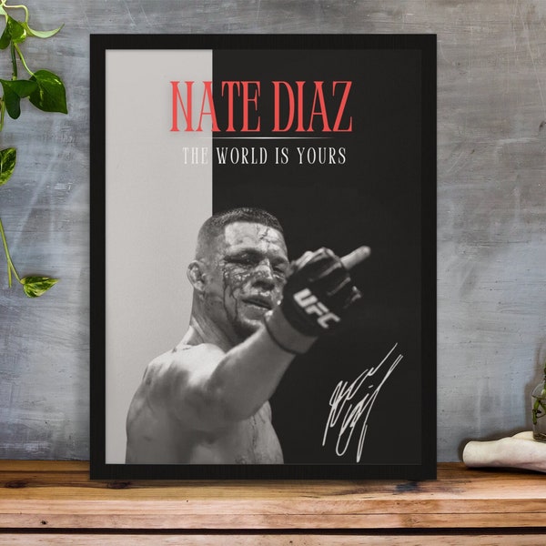 Nate Diaz, plakat, plakat UFC, pomysły na plakaty, plakat myśliwca, motywacja sportowca, dekoracje ścienne