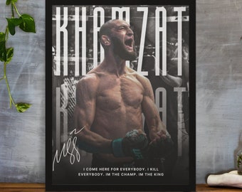 Khamzat Chimaev, Cartel, Cartel de UFC, Ideas de carteles, Cartel de luchador, Motivación de atletas, Decoración de pared