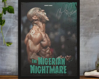 Kamaru Usman, Poster, UFC Poster, Posterideen, Kämpferposter, Athletenmotivation, Wanddekoration