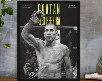 Alex Pereira Poster, UFC Poster, Poster Ideeën, Brazillian Poster, Fighter Poster, Atleet Motivatie, Wall Decor