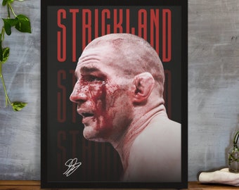 Sean Strickland, poster, UFC poster, posterideeën, Fighter poster, atleet motivatie, wand decor