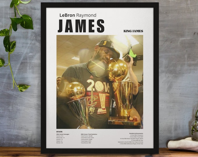 Affiche LeBron James, impression de basket-ball des Lakers de Los Angeles, affiche de basket-ball, affiche de la NBA, affiche de sport, cadeau pour lui