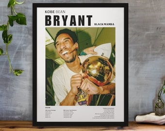 Kobe Bryant Poster, Los Angeles Lakers Basketball Druck, Basketball Poster, NBA Poster, Sport Poster, Geschenk für Ihn