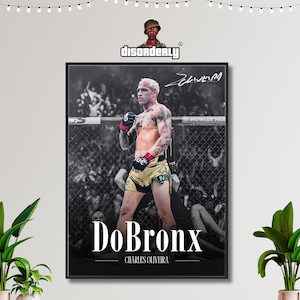 Póster de Charles Do Bronx Oliveira, póster de UFC, póster de MMA, motivación de luchador, decoración de pared de dormitorio, decoración de pared, arte de pared
