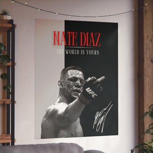 Nate Diaz, poster, UFC poster, posterideeën, Fighter poster, motivatie van de atleet, wanddecoratie afbeelding 2