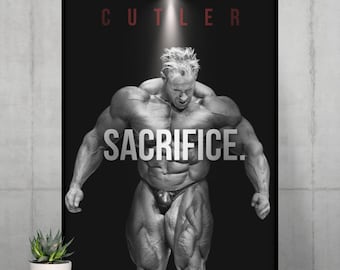 Jay Cutler Poster, Bodybuilding Poster, Sports Poster, Motivational Poster, Gym Decor, Fitness Poster, Man Cave Art, Gift For Him