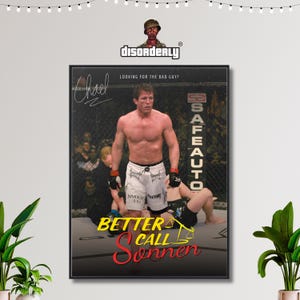 Póster de Chael Bad Guy Sonnen, póster de UFC, póster de MMA, motivación de luchador, decoración de pared de dormitorio, decoración de pared, arte de pared