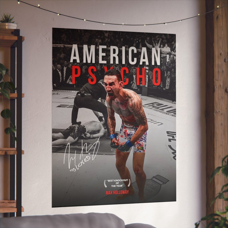 Max Holloway, Cartel, Cartel de UFC, Ideas de carteles, Cartel de luchador, Motivación de atletas, Decoración de pared imagen 2