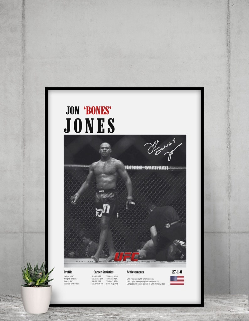 Jon Jones, Poster, UFC Poster, Poster Ideas, Fighter Poster, Athlete Motivation, Wall Decor