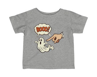 Booo ghost retro fun style for Infant Fine Jersey Tee