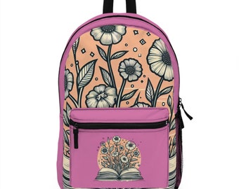 Reading books and flowers style for Backpack