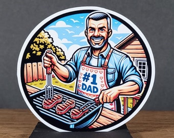 Nummer 1 Papa Grillen Aufkleber Papa Kochen Aufkleber Vatertag Geschenke für Papa Aufkleber Papa Geschenk