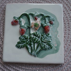 Ceramic tiles, Small ceramic tile, Clay tile, Glazed tiles, Handmade tiles, Interior design, Home decor, Kitchen decor, Wall decor