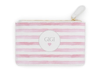 Striped Mini Clutch Bag - Gran, Nonni, Yaya, Bubbe, Gigi, Noni, Nana - Mothers Day, Graduation, Birthday, Bridesmaids, Mother of the Bride