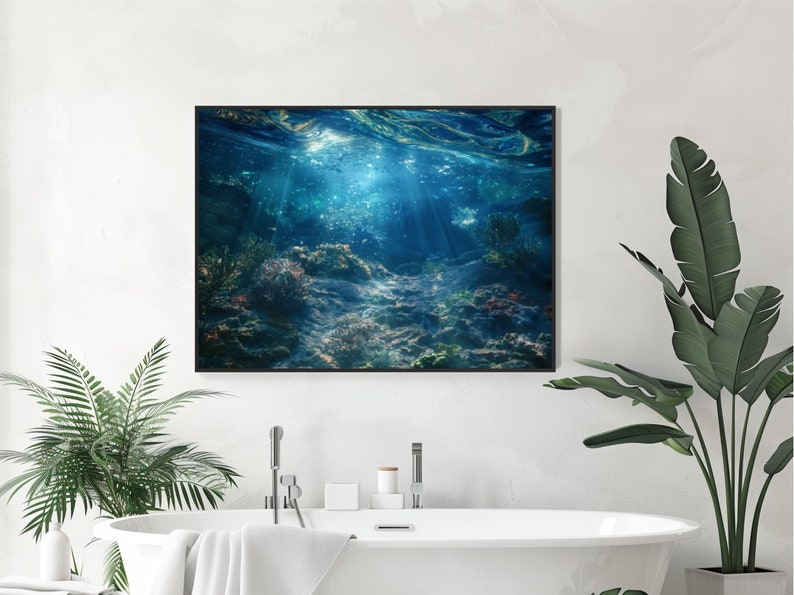 Sonnendurchflutetes Unterwasser Ozean Riff Koralle Druck - Tiefsee Meereswelt Dekor - Taucher Wand Kunst - Sofortige druckbare Download Wohnkultur -15 Bild 7