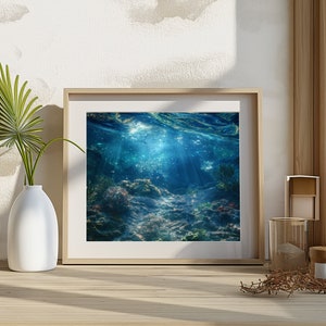 Sonnendurchflutetes Unterwasser Ozean Riff Koralle Druck - Tiefsee Meereswelt Dekor - Taucher Wand Kunst - Sofortige druckbare Download Wohnkultur -15 Bild 3