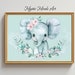Printable Baby Elephant Mint Green: Adorable Baby Elephant With Flowers ...