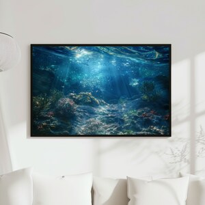 Sonnendurchflutetes Unterwasser Ozean Riff Koralle Druck - Tiefsee Meereswelt Dekor - Taucher Wand Kunst - Sofortige druckbare Download Wohnkultur -15 Bild 4