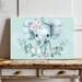 Printable Baby Elephant Mint Green: Adorable Baby Elephant With Flowers ...