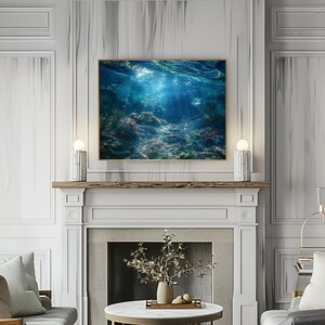 Sonnendurchflutetes Unterwasser Ozean Riff Koralle Druck - Tiefsee Meereswelt Dekor - Taucher Wand Kunst - Sofortige druckbare Download Wohnkultur -15 Bild 6