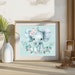 Printable Baby Elephant Mint Green: Adorable Baby Elephant With Flowers ...