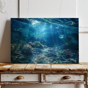 Sonnendurchflutetes Unterwasser Ozean Riff Koralle Druck - Tiefsee Meereswelt Dekor - Taucher Wand Kunst - Sofortige druckbare Download Wohnkultur -15 Bild 2