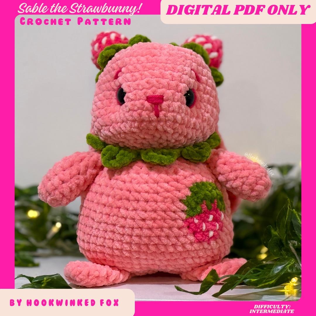 Sable Point Rabbit Pattern DIGITAL PDF Sable the Strawbunny Crochet Pattern by Hookwinked Fox ...