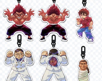 Porte-clés Baki Anime - Breloque acrylique recto-verso